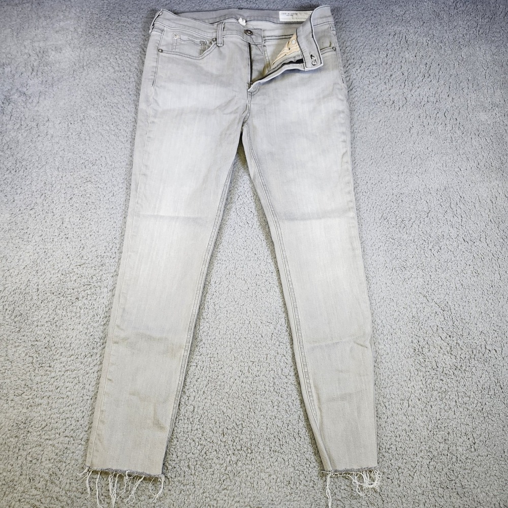 Rag And Bone Light‎ Gray Mid Rise Ankle Skinny Jeans Burmese Size 31